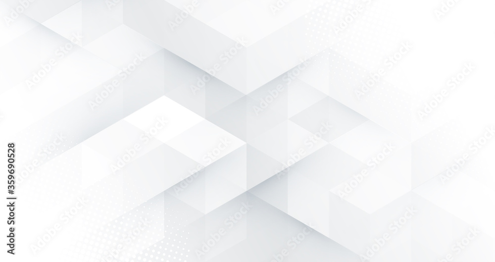 Abstract white monochrome vector background, for design brochure, website, flyer. Geometric white wallpaper for certificate, presentation, landing page