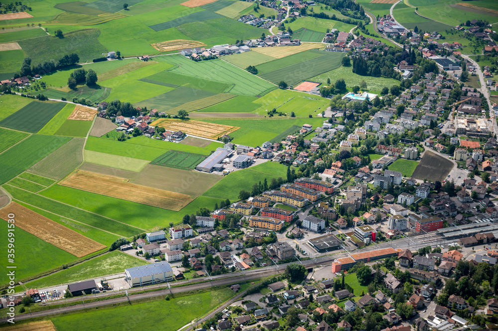 aerial view of Konolfingen in Emmental