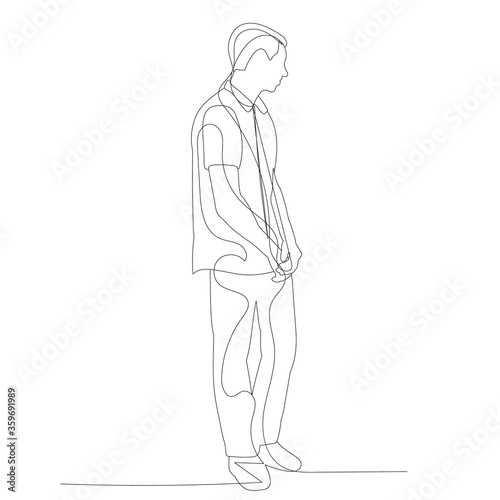 continuous line drawing man, guy, sketch