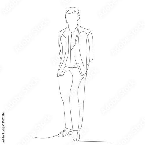 continuous line drawing man, guy