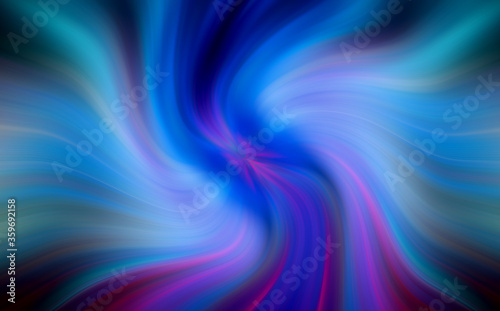 Spiral of luminous pink and blue lines. Smooth arcs of light. Abstract futuristic background.