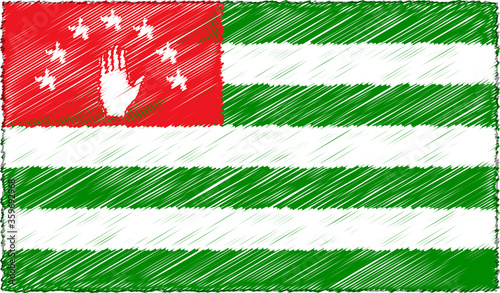 Vector Illustration of Sketch Style Abkhazia Flag