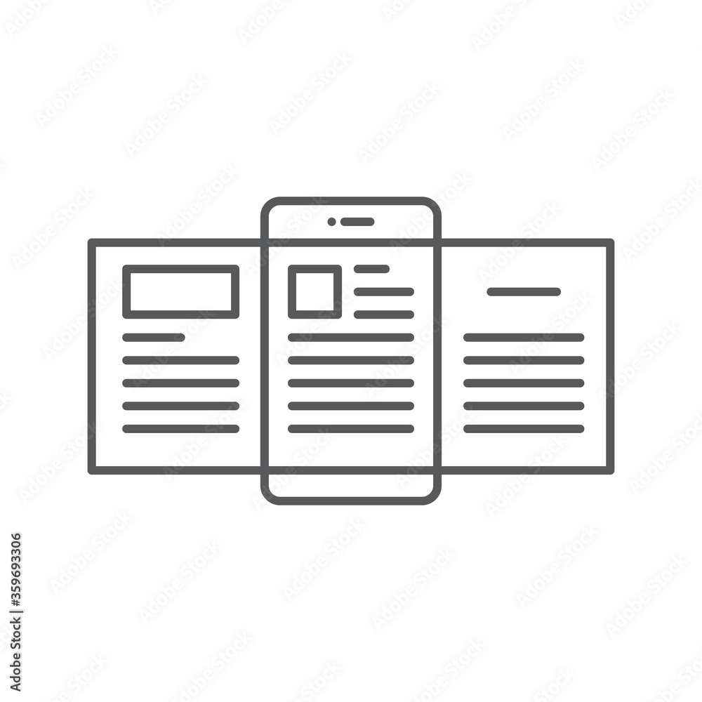 Mobile Blogging vector icon symbol isolated on white background Mobile Blogging vector icon symbol isolated on white background