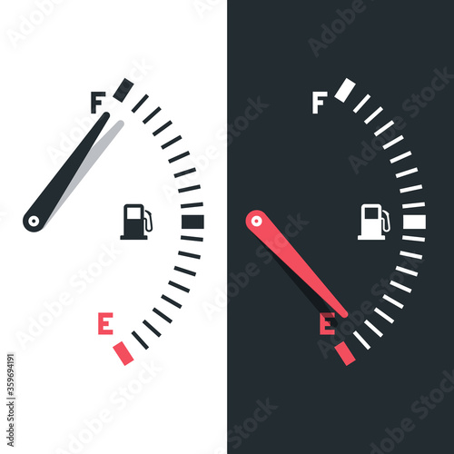 Fuel Gauge Icons Set Vector Illustration. Empty and Full Tank Symbol.