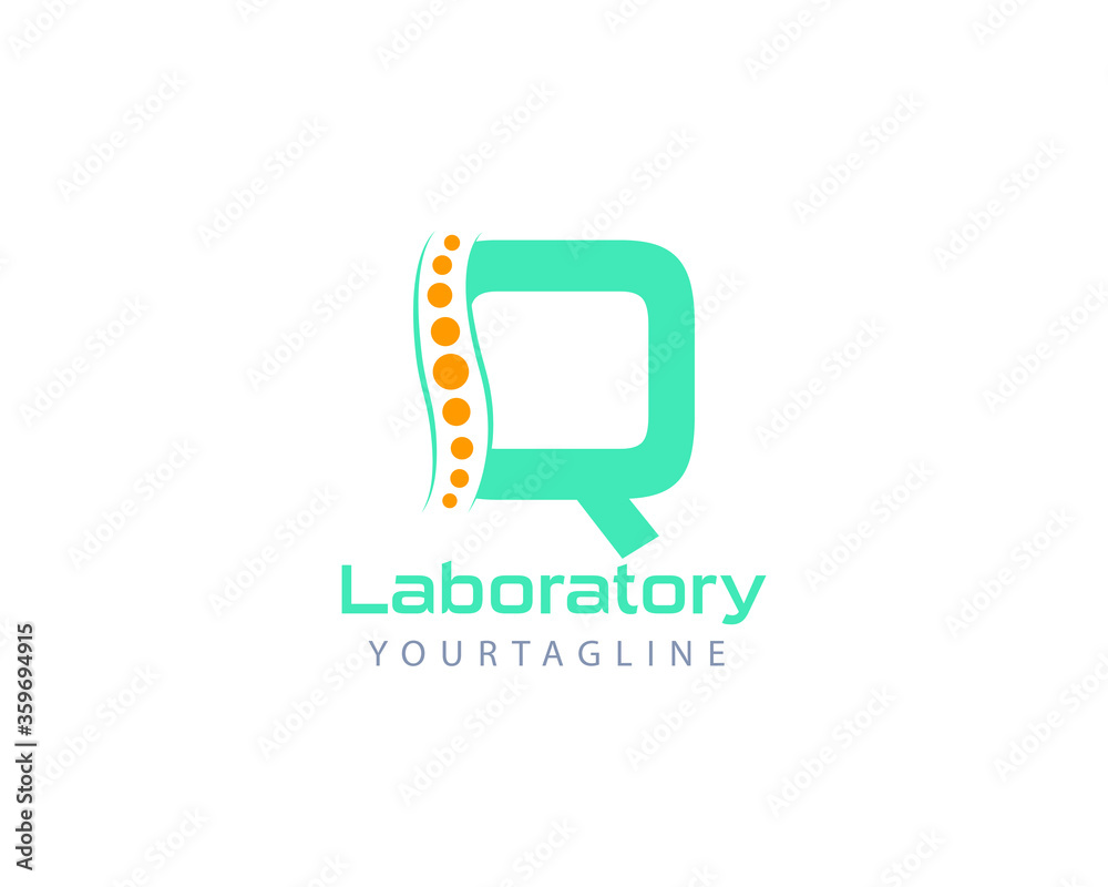 Fototapeta premium Initial laboratory alphabet letter Q