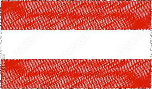 Vector Illustration of Sketch Style Austria Flag