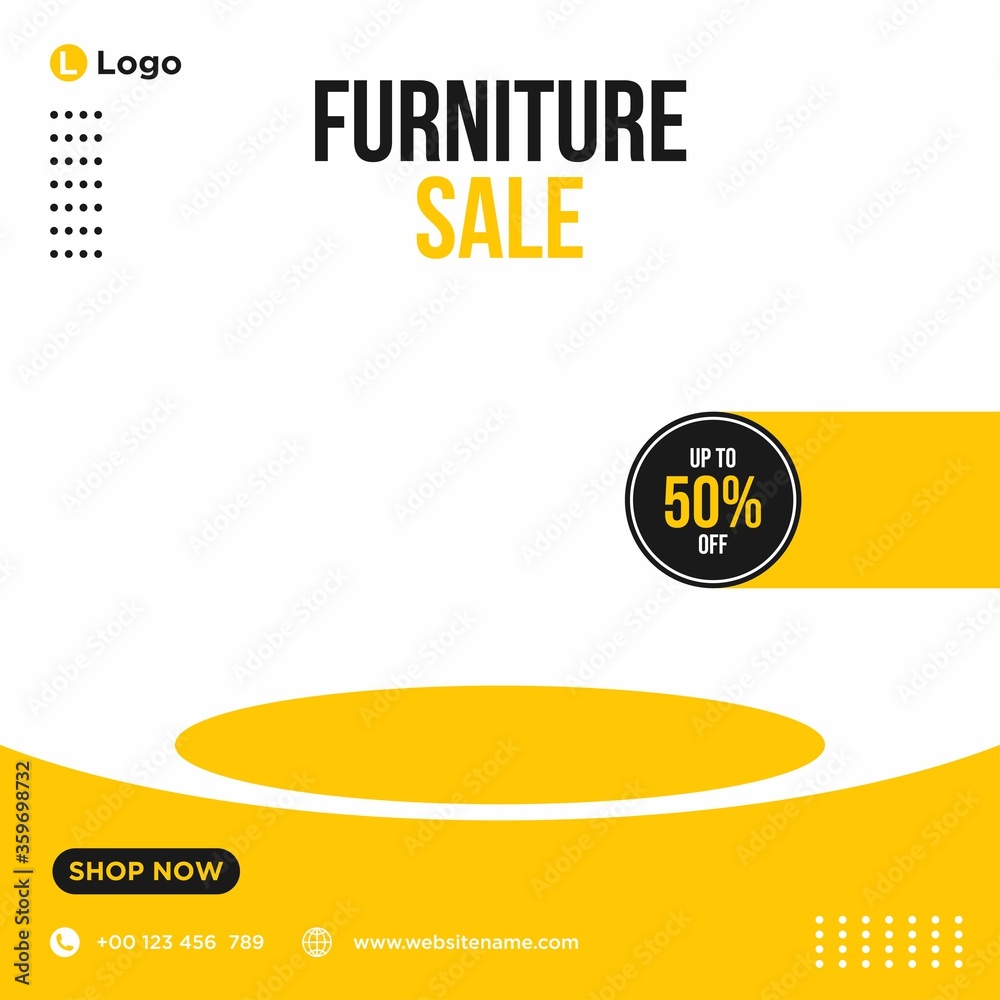 Obraz premium Furniture sale social media banner template