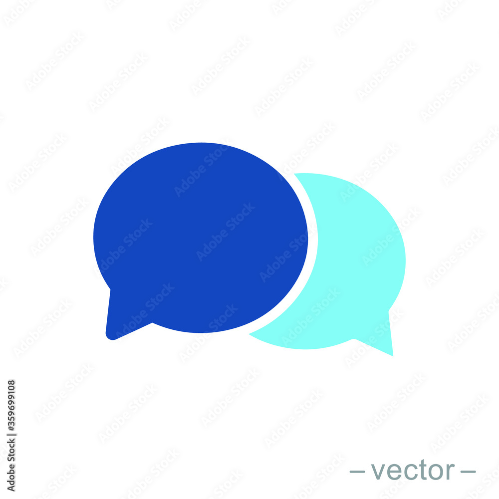 Chat icon in flat style isolated. Vector Symbol illustration. Chat icon in flat style isolated. Vector Symbol illustration.