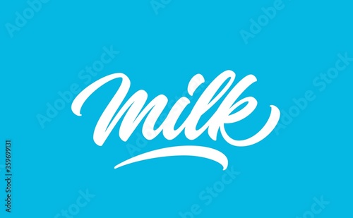 Milk handwritten logo design. Modern calligraphy lettering design. Milk, hand drawn text in lettering style.