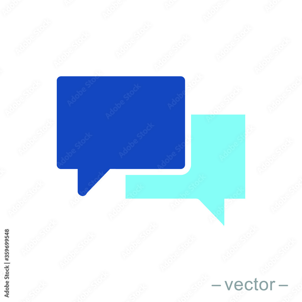 Chat icon in flat style isolated. Vector Symbol illustration. Chat icon in flat style isolated. Vector Symbol illustration.