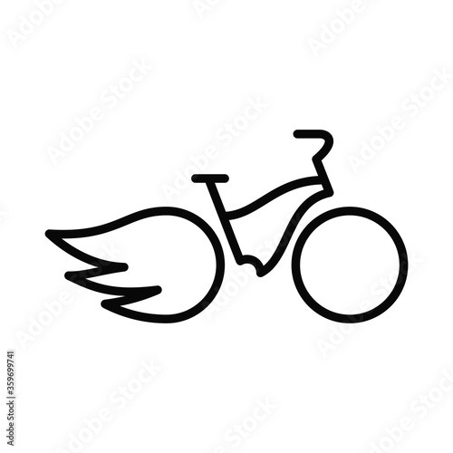 Bike icon, vector illustration in black on white photo