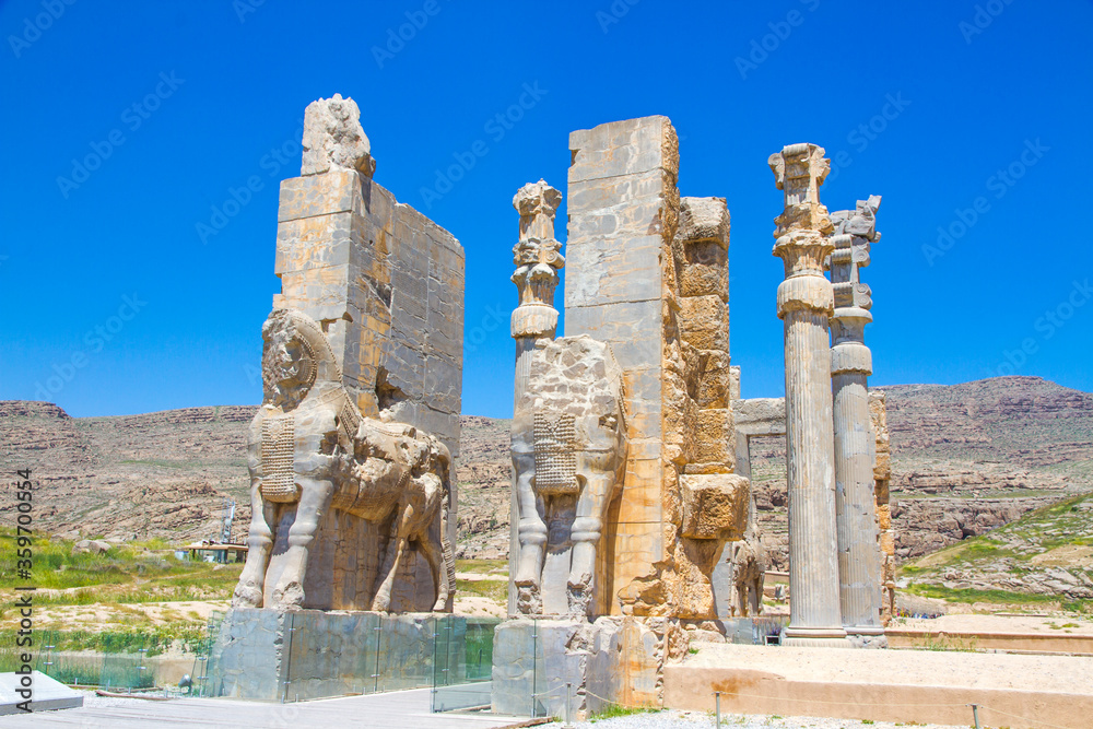 Ancient ruins of Persepolis and Necropolis historical site - UNESCO World Heritage site, Shiraz, Iran