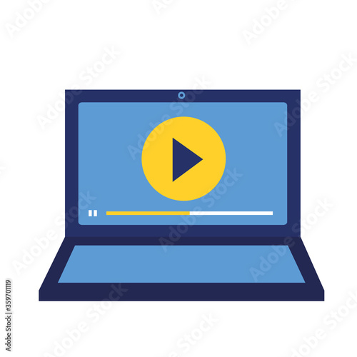 Free Download Isolated play on laptop vector design - GFXLoad