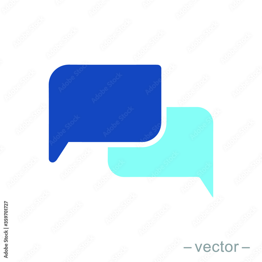 Chat icon in flat style isolated. Vector Symbol illustration. Chat icon in flat style isolated. Vector Symbol illustration.