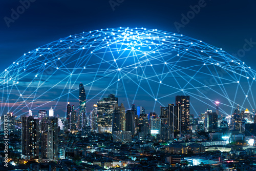 Fototapeta Naklejka Na Ścianę i Meble -  network signal on the city