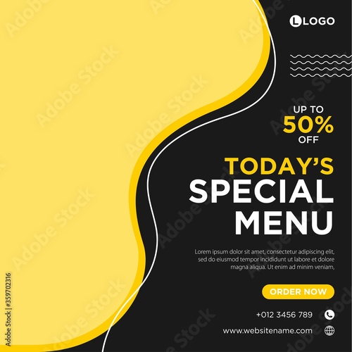 food social media post design template Premium Vector 