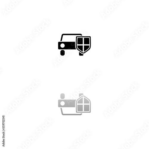 Car insurance icon flat