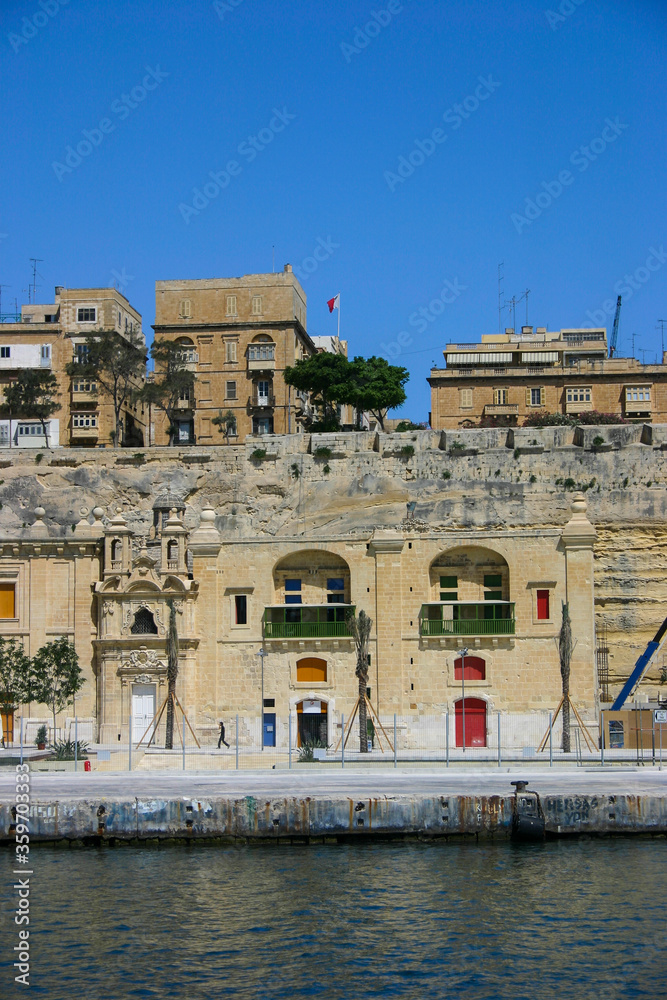 Old houses of Valetta from the Harbour