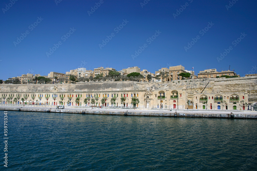 Old houses of Valetta from the Harbour