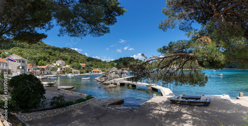 Fototapeta Naklejka Na Ścianę i Meble -  panoramic view village Okuklje on island Mljet, Croatia,