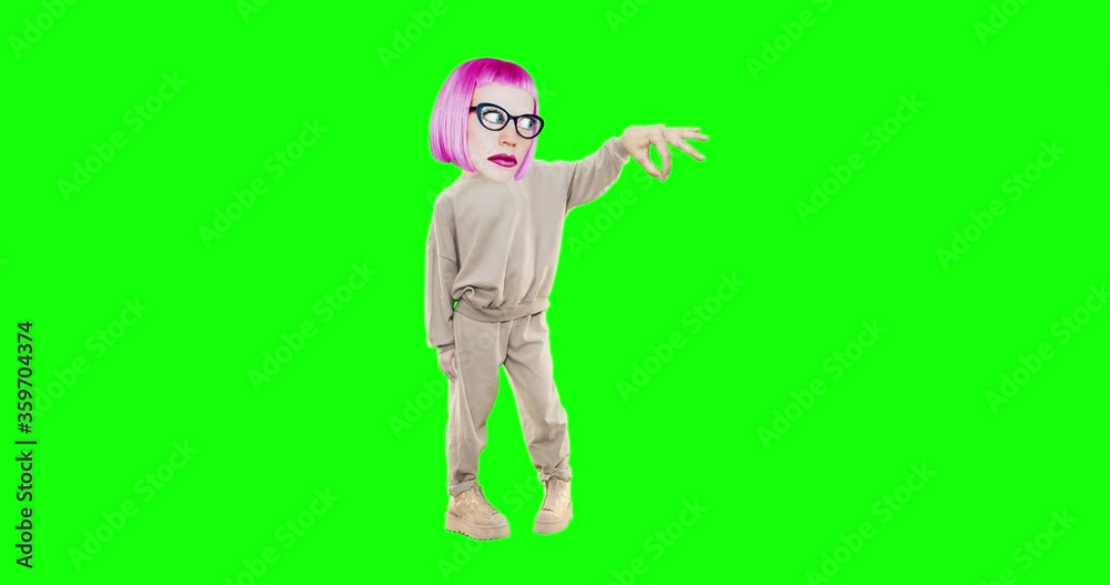 Stop motion animation character Girl with different emotions on chroma key background.Ideal for advertising and presentations, dancing motion Stop motion animation character Girl with different emotions on chroma key background.Ideal for advertising and presentations, dancing motion