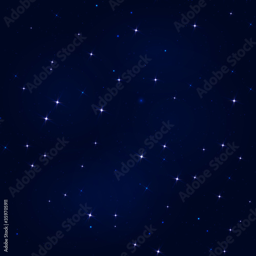 Dark starry sky. Astrology backdrop with nebula, milky way and shiny dust.