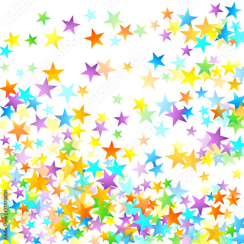 Rainbow Festive Confetti. Carnival Star Falling.