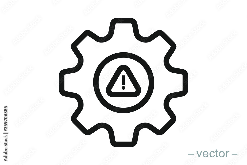 System error icon vector, system not working sign. Line Style. EPS 10. System error icon vector, system not working sign. Line Style. EPS 10.