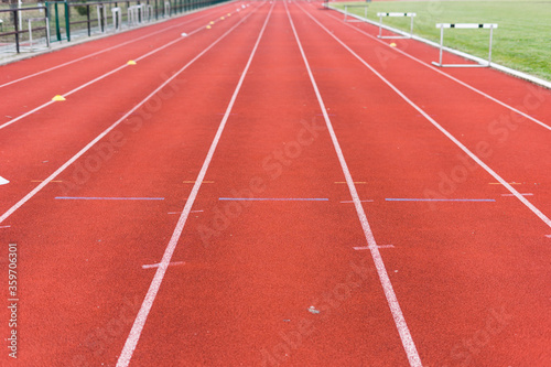 red rubber running track