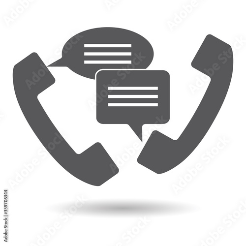 Phone icon vector. Call center, device gadget, telephone contact photo