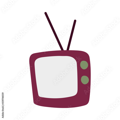 Isolated retro tv vector design
