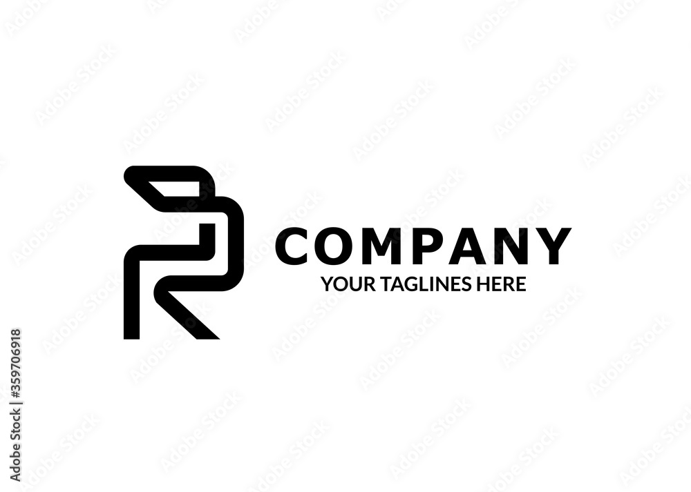 creative Initial letter PR or RP logo template flat color design for business and company identity creative Initial letter PR or RP logo template flat color design for business and company identity