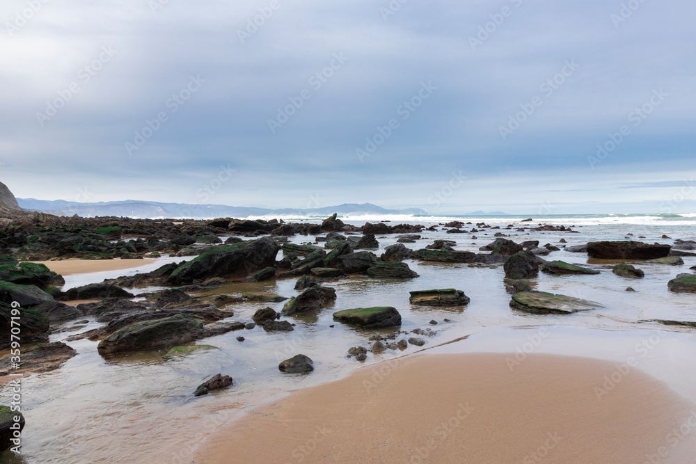 rocky beach in the basque country rocky beach in the basque country