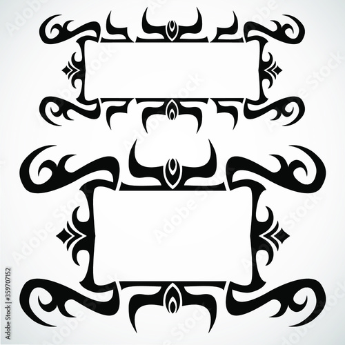 artistic decor, black tribal decorative frames