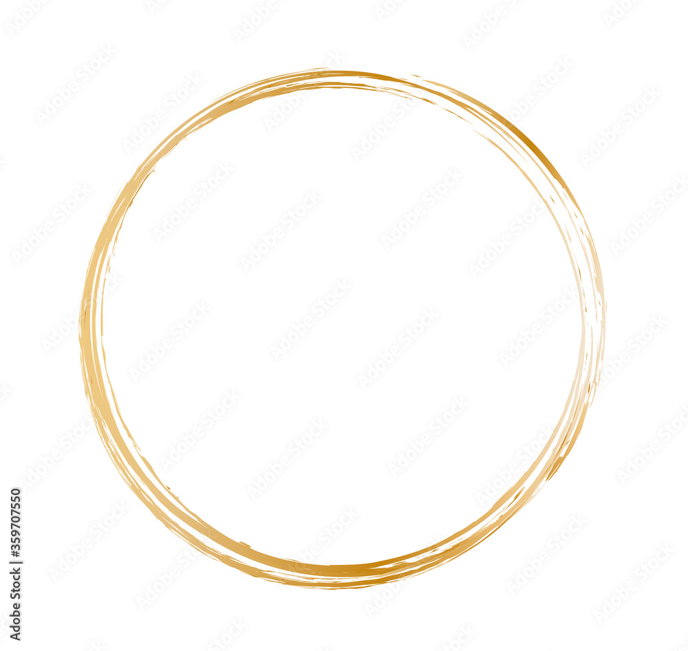 gold brush round frame on white background gold brush round frame on white background