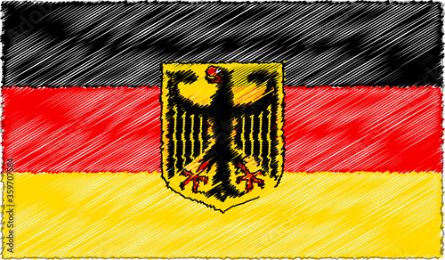 Vector Illustration of Sketch Style Germany Flag