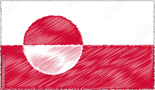 Vector Illustration of Sketch Style Greenland Flag