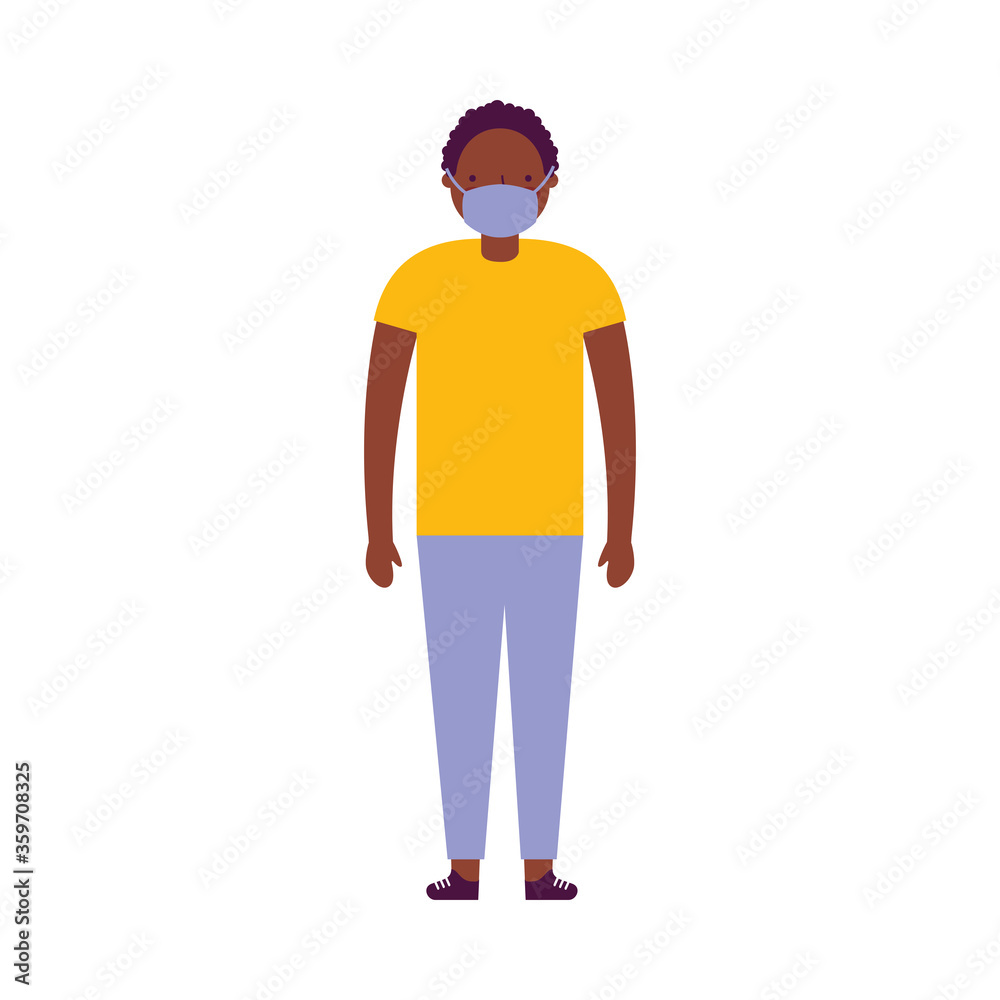 boy with medical mask vector design