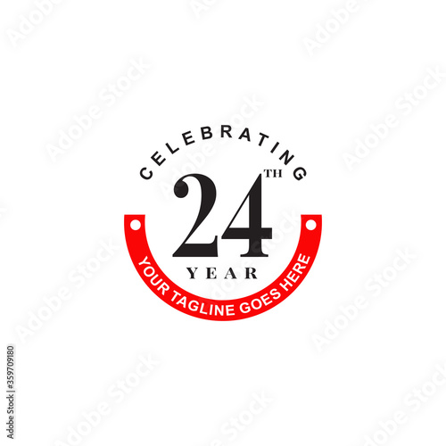 24th year celebrating anniversary logo design