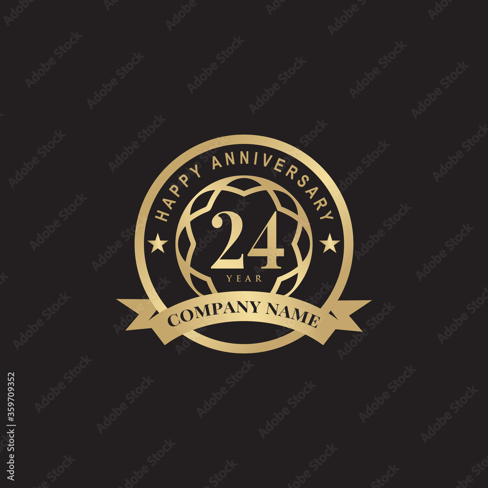 Fototapeta premium 24th year celebrating anniversary logo design