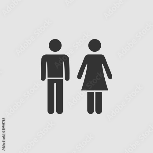 Man and woman icon flat
