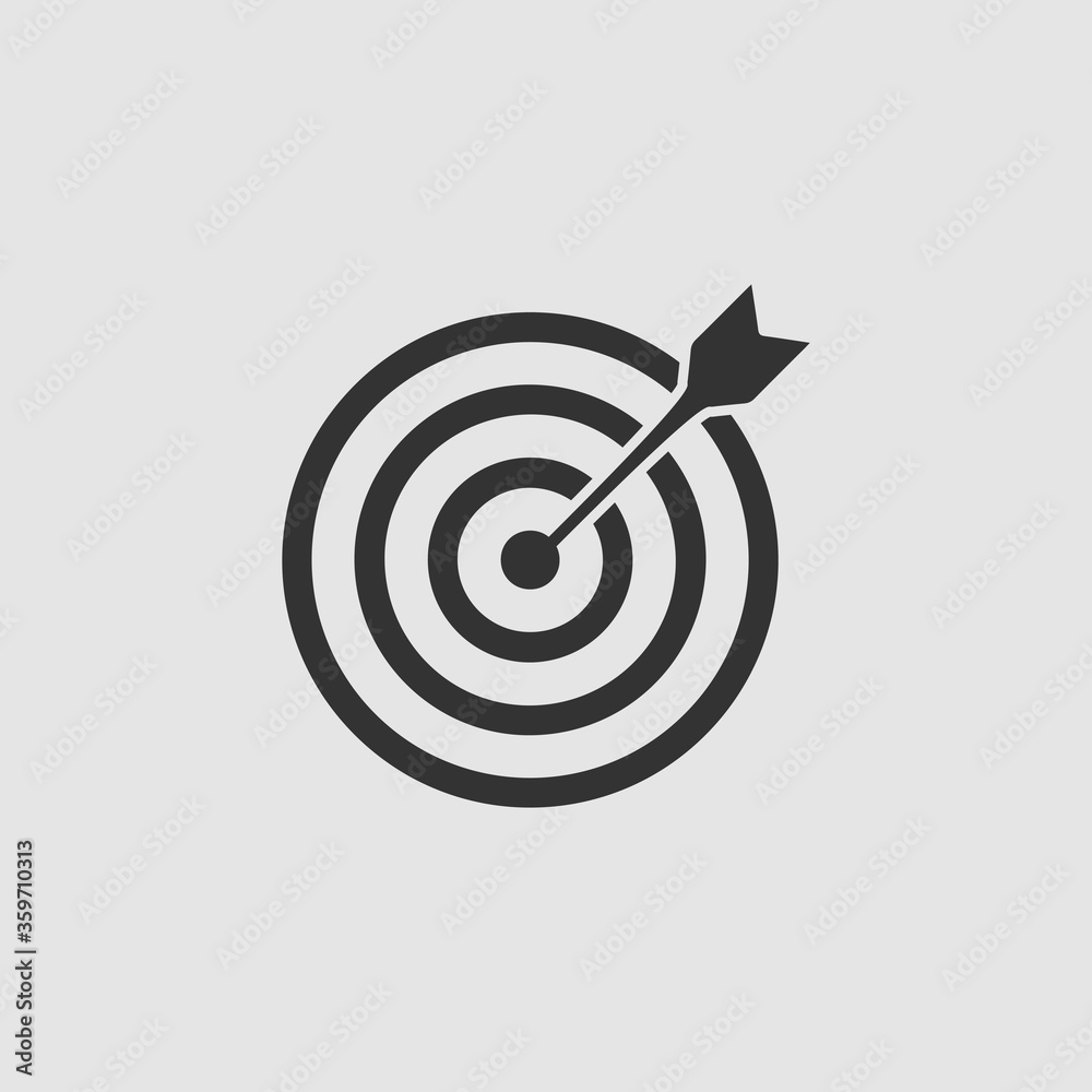 Target bullseye arrow icon flat Target bullseye arrow icon flat
