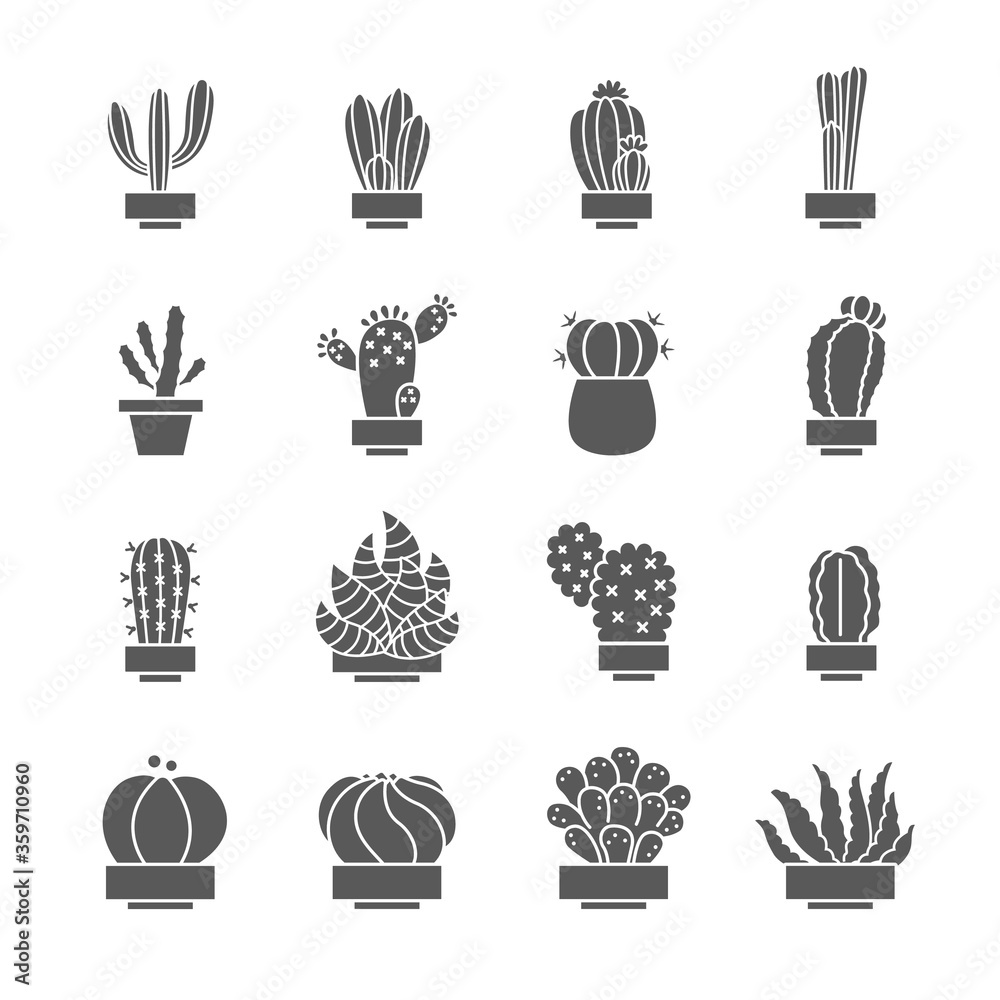 Cactus icon set , Cactus isolated vector icon Cactus icon set , Cactus isolated vector icon