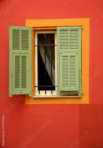 old window with shutters