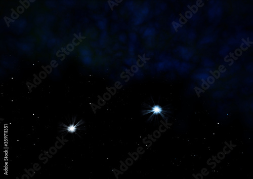 Star field in space and a nebulae.