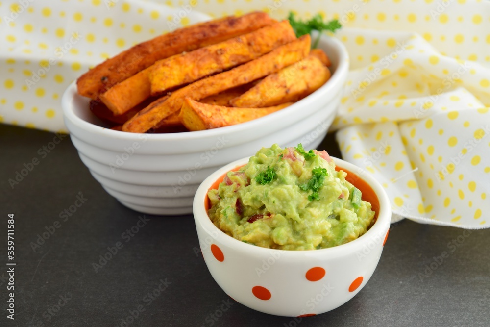 Sweet potato fries with guacamole
