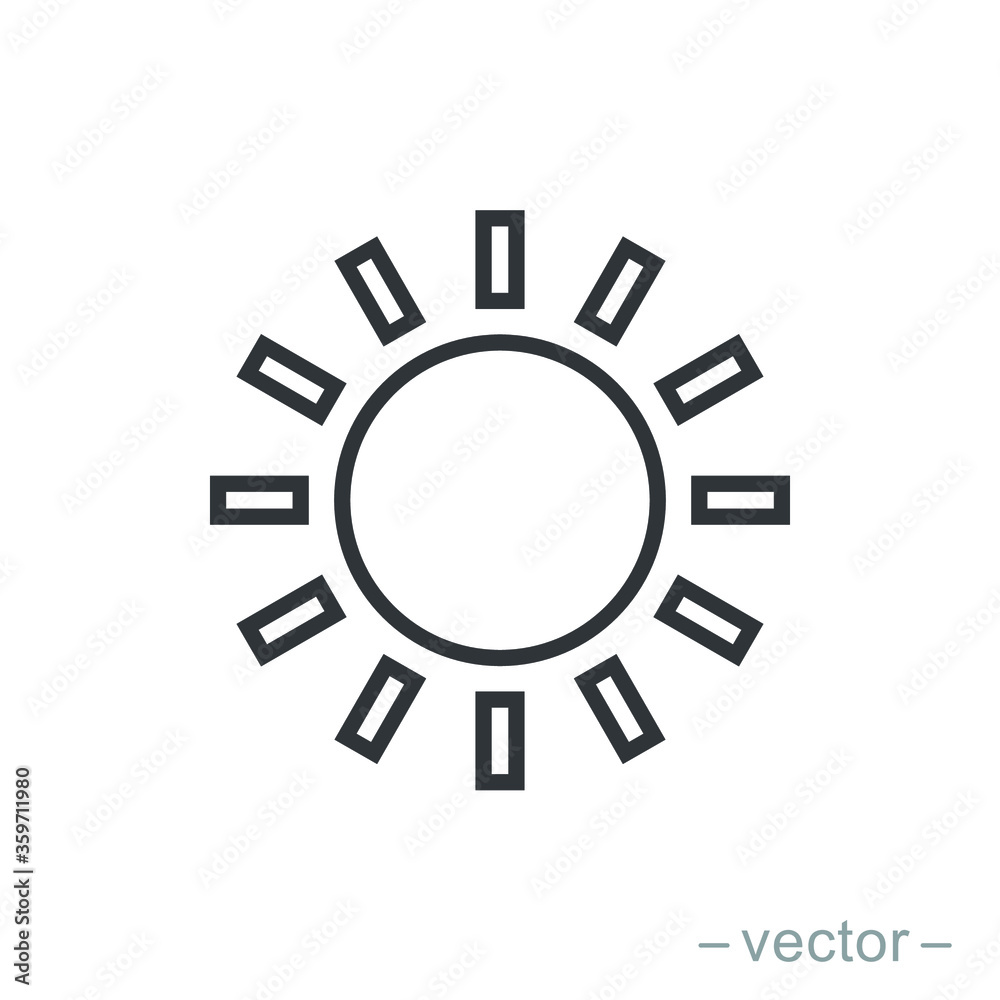 Sun icon vector for your web design, logo, UI. illustration. Line style. EPS 10. Sun icon vector for your web design, logo, UI. illustration. Line style. EPS 10.