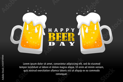 Vector illustration of a background for National Beer Day with beer mug.