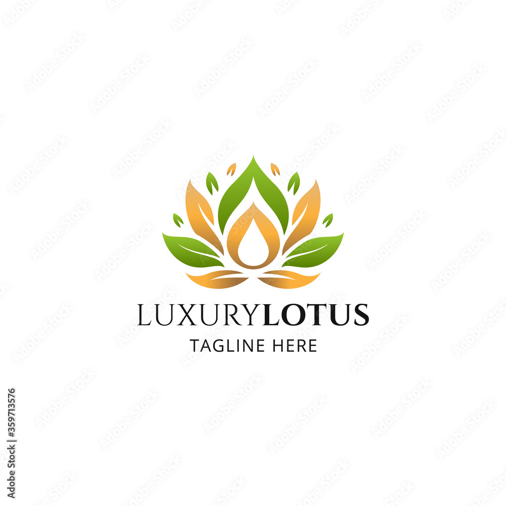 Obraz premium Luxury Lotus Flower Logo Template