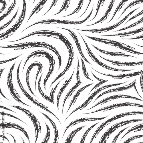 Seamless vector pattern of black brush strokes or paints. Grunge texture for fabrics and wrapping paper or packaging. Pattern for t-shirts of leggings or curtains.